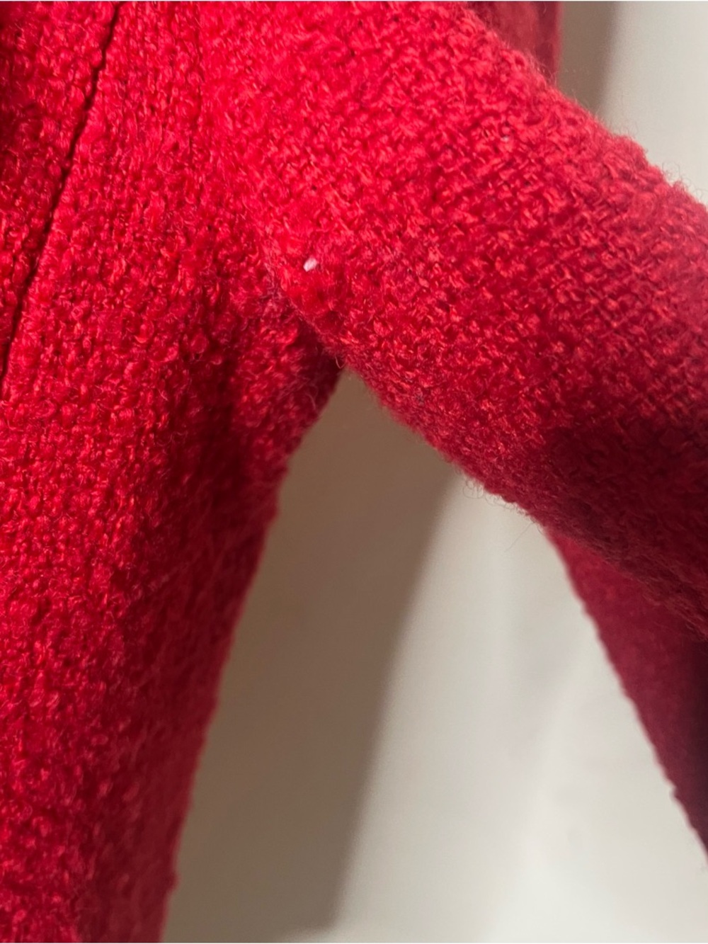 J. Crew Red Bouclé Military-Style Button Jacket - Picture 10 of 16